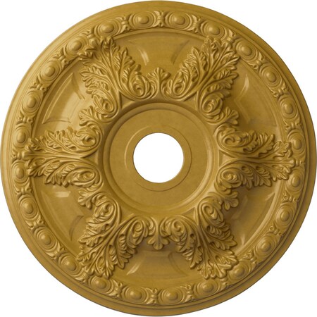 Ekena Millwork Granada Ceiling Medallion (Canopies up to 7 1/8"), 23 3/8"OD x 3 5/8"ID x 2 1/2"P, Iridescent Gold CM23GAIGS